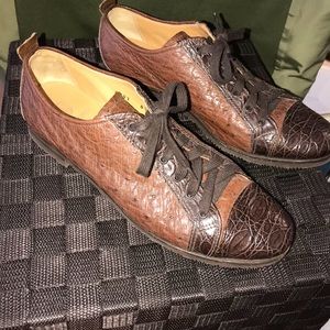 Gravati Ostrich & Crocodile lace up Oxfords